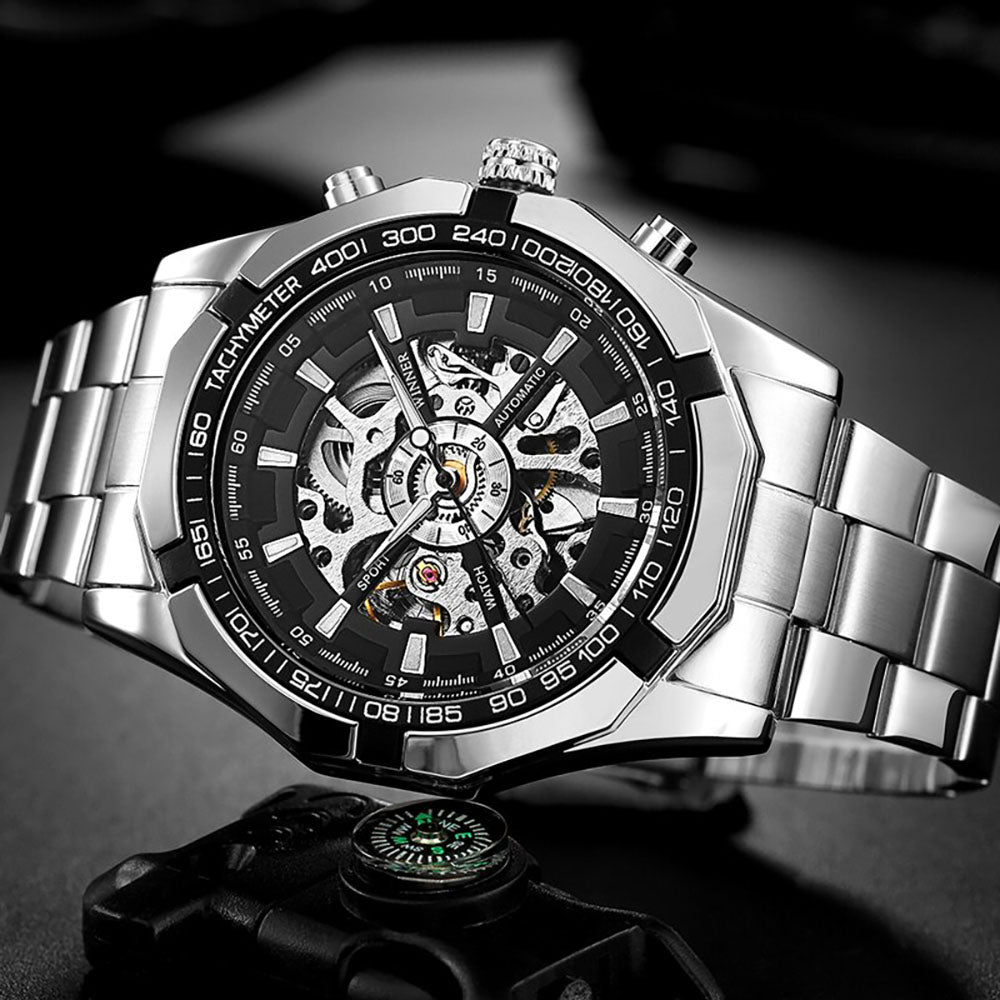 Reloj Winner Skeleton Automático Moderno