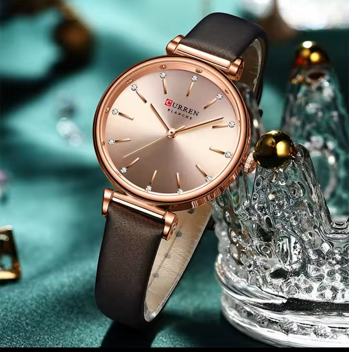 Reloj Curren 9081 CUERO Mujer Dama Negocio