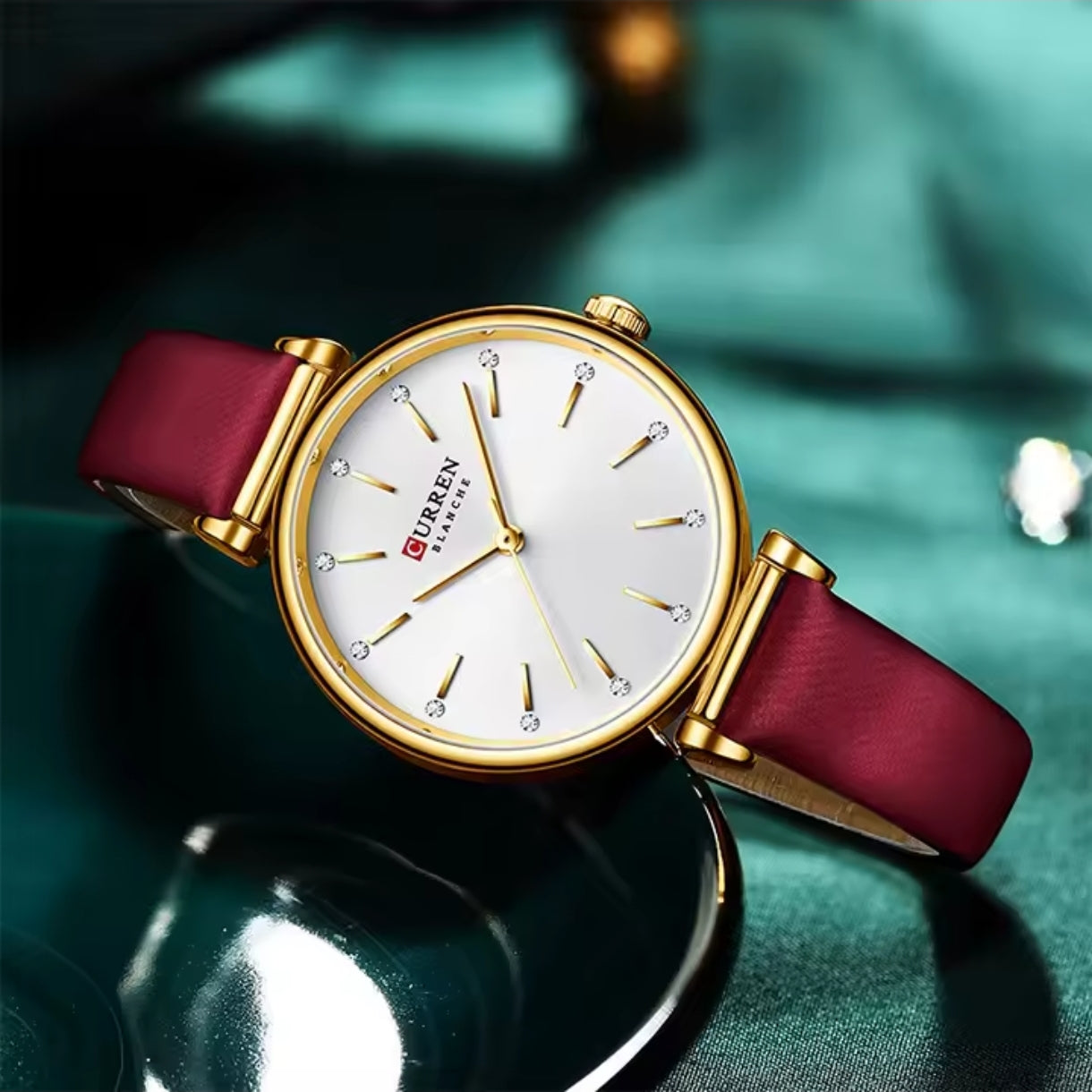 Reloj Curren 9081 CUERO Mujer Dama Negocio