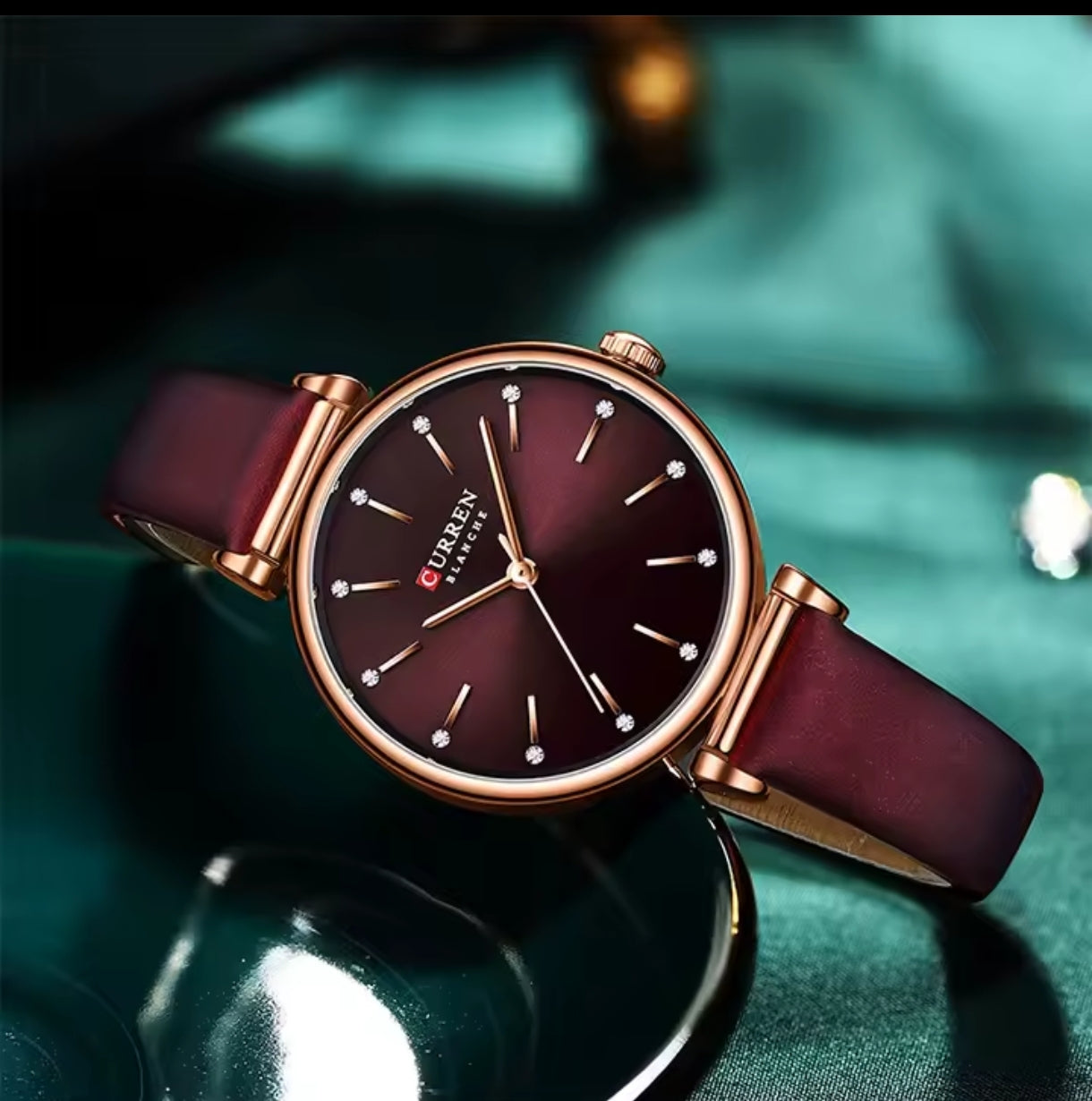 Reloj Curren 9081 CUERO Mujer Dama Negocio